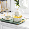 整套花草茶具英式下午茶，陶瓷花茶具套装玻璃，耐高温加热水果花茶壶