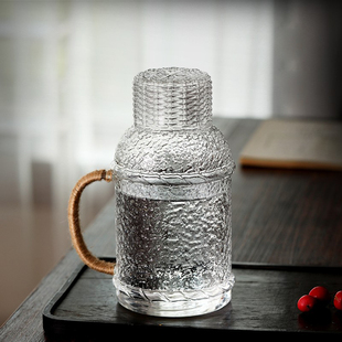 大容量冷水壶耐热高硼硅玻璃凉茶壶，创意锤纹扎壶老式水壶晾凉白开