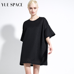 yuespace蕾丝衫镂空t恤圆领，中长款宽松时尚百搭春夏，女士套头小衫