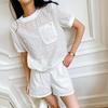 韩国气质名媛女装小香风法式套装女设计感白色T恤+短裙欧货套装夏
