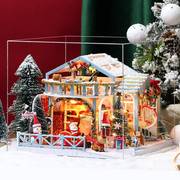 趣益雅diy小屋圣诞雪夜创意圣诞节男女情人礼物玩具拼装房子模型