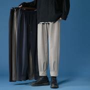 搭配马丁靴的裤子男秋冬款设计感休闲长裤潮流毛呢西裤垂感风衣裤