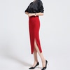 红色半身裙2024春季韩版修身一步裙气质高腰显瘦中长款包臀裙