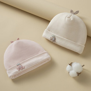 日本初生婴儿帽子秋冬季可爱超萌纯棉胎帽新生婴幼儿男女宝宝休闲