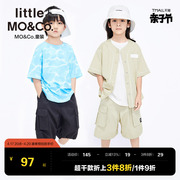 littlemoco童装夏季男童，裤子工装裤短裤男新疆棉休闲五分裤儿童