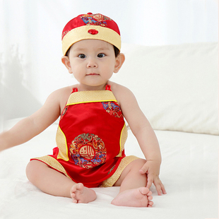 中国风国潮婴儿肚兜，短裤套装新生儿男女宝宝，肚围可爱拍照衣服夏季