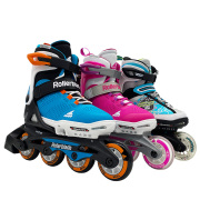 rollerblade可调儿童初学轮滑鞋进口闪光溜冰旱冰直排轮3-6岁套装