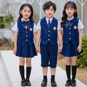 小学生夏季班服定制幼儿园园服英伦风校服，夏装儿童毕业服装学院风