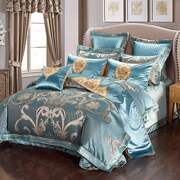 祁氏家纺欧式贡缎，提花四件套床上用品床上六八十多件套美式床品