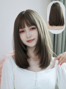 新假发女韩国锁骨发 圆脸修脸中短发齐肩发型中长款全头套式假发
