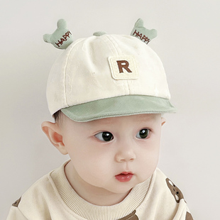 婴儿帽子春秋款可爱纯棉，婴幼儿鸭舌帽超萌男女宝宝夏季小童棒球帽