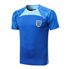 英格兰蓝色短袖球衣男上衣，2223足球训练服定制印号字运动队服