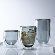 高硼硅耐热玻璃咖啡杯家用玻璃，水杯创意双层杯彩色马克杯个性杯子