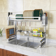 304不锈钢厨房水槽置物架台面，沥水碗碟架水池上洗碗槽碗盘收纳架