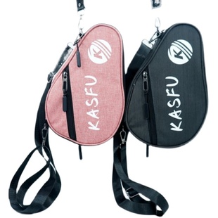 kasfu高档防水布单双层(单双层)乒乓球拍套单肩斜挎背包手提带袋盒
