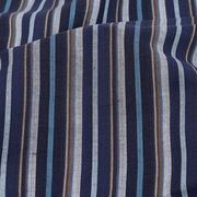 两件起售麻棉条纹布，藏蓝色织布料暗蓝条纹服装面料衬衫裙子