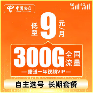 中国电信流量卡手机电话卡纯流量上网卡无线限5g通用长期阳光