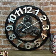 静音欧式复古创意大时钟数字艺术挂钟客厅美式个性工业风齿轮钟表