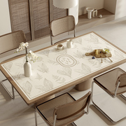 美式复古高级感皮革桌布餐桌桌垫防水防油免洗防烫长方形茶几台布
