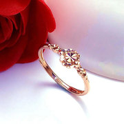 俄罗斯585女士镀18k彩金精致闪亮戒指时尚潮流玫瑰金戒指