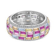 s925纯银彩色，圆锆镶嵌小众，设计精致时尚戒指
