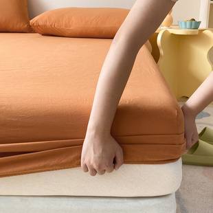 ins水洗棉床笠三件套床套床单单件床垫套防滑全包保护床罩防尘罩