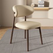 轻奢现代实木餐椅铁艺设计师咖啡厅，网红椅子简约家用靠背书桌皮椅