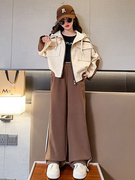 女童秋装套装2023韩版时尚中大童休闲洋气两件套外套