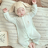婴儿夏季薄款连体衣宝宝长袖，空调服新生儿，衣服莫代尔0-3个月睡衣