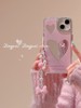 粉色爱心镜面适用于苹果x手机壳xr小众甜美夏日xsmax新潮iPhone7创意i8plus手链6p补妆镜少女se2网红潮5代4s