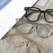 韩版防蓝光防辐射眼镜框方框网红同款复古透明茶平光镜可配近视镜