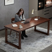 实木餐桌莫比恩纯木头，电脑桌台式家用简约现代书桌悬浮原木办公桌