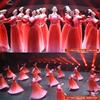 灯火里的中国服装万疆舞蹈，服盛开开场舞大裙摆女演出服歌伴舞长裙