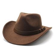 秋冬西部牛仔毛呢爵士礼帽时尚凹造型男女毛毡帽 Cowboy Hat