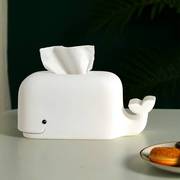 可爱鲸鱼硅胶纸巾盒防摔创意家用客厅卧室桌面抽纸盒创意手机支架
