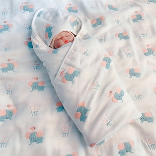 初生婴儿抱被新生儿包被春秋薄款纯棉纱布夏季宝宝包巾产房加厚冬