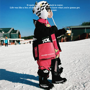 tolasmik儿童滑雪服套装，男童女童雪裤卫衣，马甲户外滑雪背带裤装备