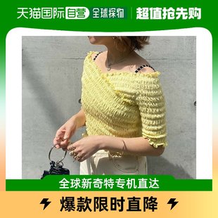 日本直邮Archives女士T恤衫露肩气质百搭纯黄色透气休闲