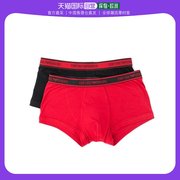 香港直邮EMPORIO ARMANI 男士黑色红色棉质内裤2条装 111210-8A71