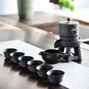 半自动功夫茶具套装简约家用陶瓷懒人石磨泡茶器创意茶壶茶杯整套