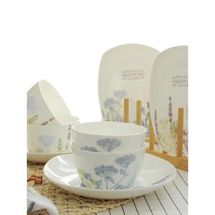 创意简约韩式骨瓷餐具，套装陶瓷器碗碟盘子家用组合一人食日式2人