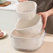 双层沥水篮厨房家用客厅，洗菜盆水果蔬菜盘篮洗菜神器加厚米篮子