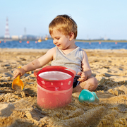 hape便携折叠沙滩桶套装1-2-6岁男女孩大童大号，铲子和小桶加厚新