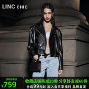 lincchic金羽杰2024年春季朋克皮质，机车夹克外套女s241jk031y