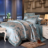 家纺欧式床上四件套贡缎提花被套丝绸缎1.8米双人床单床笠蕾