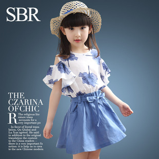 女童套装夏装女中童T恤短袖裙子套装9大童儿童休闲韩版枫叶两件套