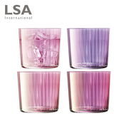 英国lsa进口四只手工宝石，幻彩色水杯，玻璃杯家用耐热果汁杯套装