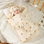 春夏婴儿包被纯棉纱布抱被四层绉布宝宝盖毯产房包单母婴用品抱被