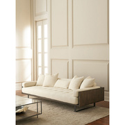 北欧现代轻奢布艺沙发客厅小户型，双人三人美式胡桃木实木家具乳胶