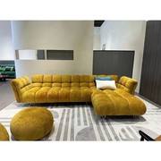 布艺沙发意式轻奢简约模块沙发北欧设计师别墅，客厅豆腐块转角沙发